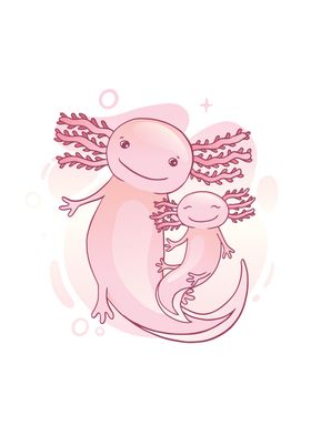 Cute Axolotl Mom Kawaii