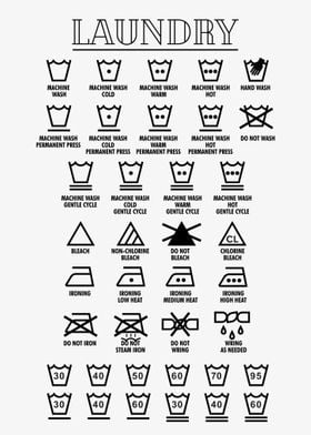 LAUNDRY SYMBOLS WHITE