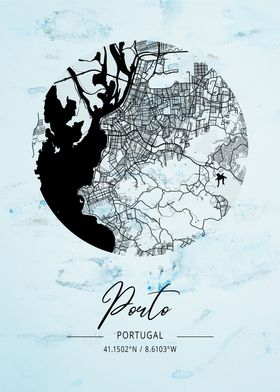 Porto Alpha Watercolor Map