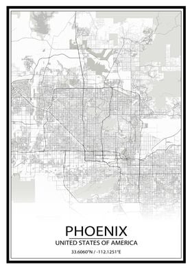 Phoenix White Map