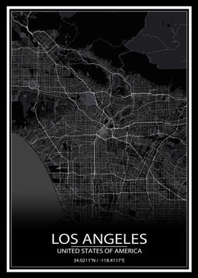 Los Angeles Black Map