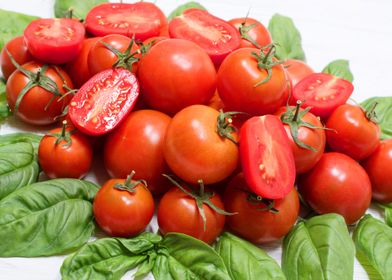group of fresh red tomatoe