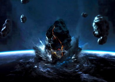 Meteorite explosion sci-fi