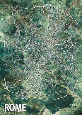 Rome Map italy marble