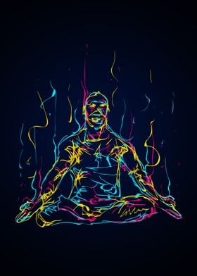 Abstract colorful man Yoga