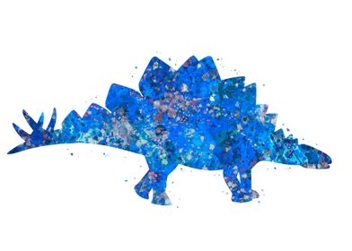 Stegosaurus Dino Blue Art