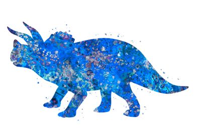 Triceratops Dino Blue Art