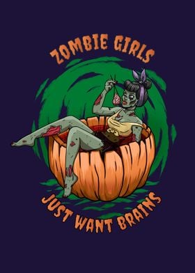 zombie pinup girl pumpkin