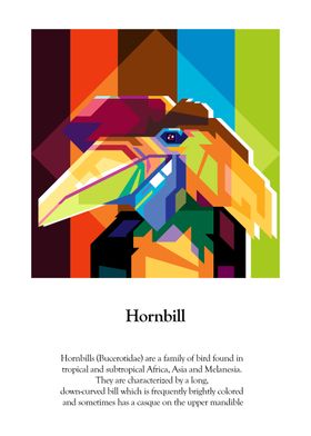 WPAP of Hornbill bird