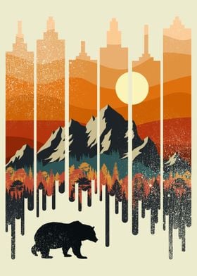 A Wild Bear Sunset City 