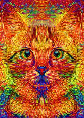 Kitten Colorful Mosaic