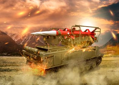 Military Car Rocket fire