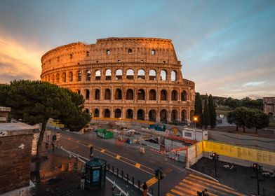 Colosseum sun Rome Italy