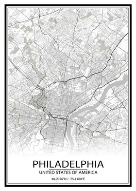 Philadelphia White Map