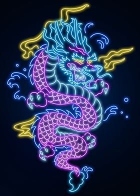 'Blue Dragon' Poster by Donnie | Displate