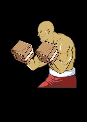 Boxer Boxing With Boxes