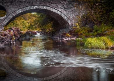 Cenarth bridge reflection