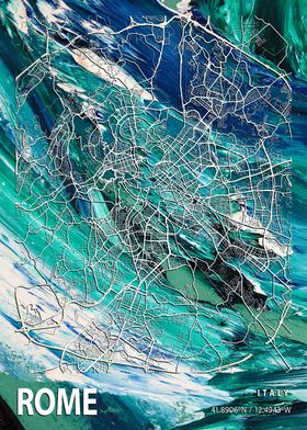 Rome City Map Italy marble