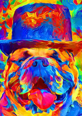 English Bulldog Colorful