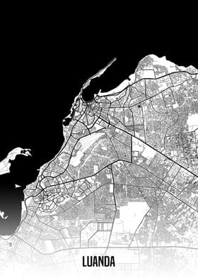 Luanda white map