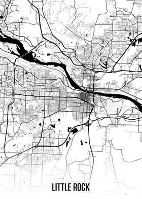 Little Rock white map