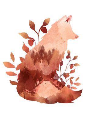 Autumn Fox Landscape