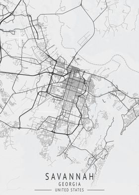 Savannah Georgia City Map