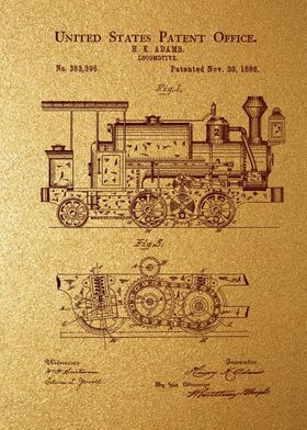 6 1886 Locomotive Patent