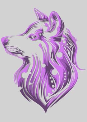 simple purple wolf