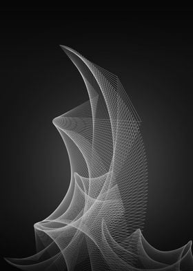 Black white abstract shape