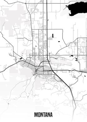 Montana white map