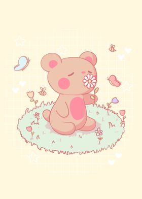 Tae the Bear and a Flower