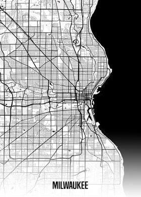 Milwaukee white map