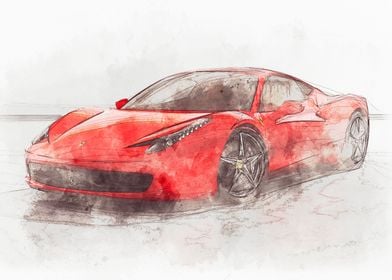 Red Ferrari Sketch