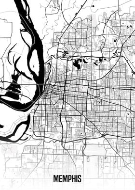 Memphis white map