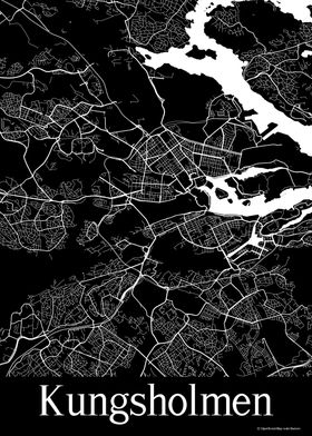 Kungsholmen Black Map