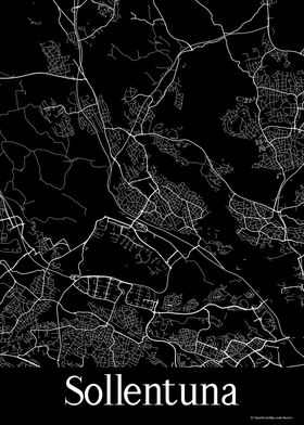 Sollentuna Black Map