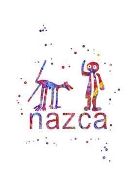 Nazca man with Nazca dog 