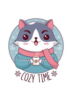 Cozy Time Cute Kawaii Art