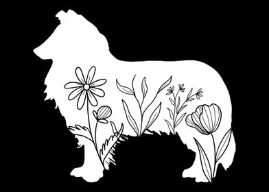 Border Collie Floral Colli