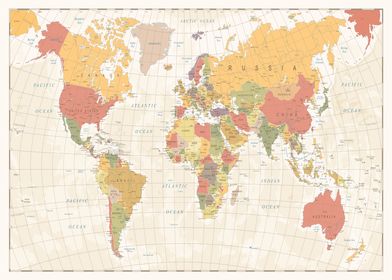 World Map Vintage
