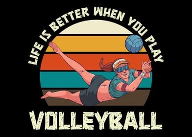 Funny Beach Volleyball Pla