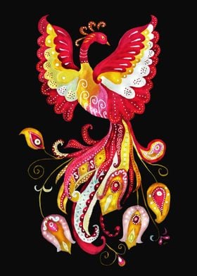 Watercolor Firebird