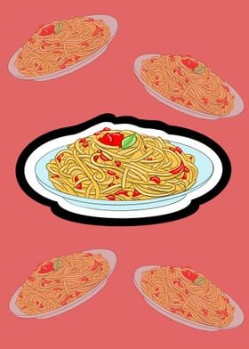 Spaghetti pasta cartoon