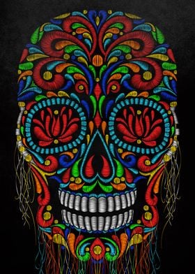 skull colorful mexican