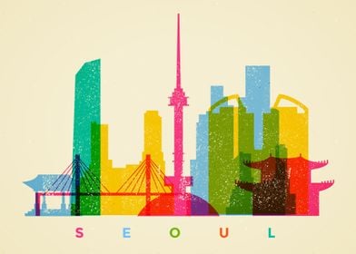 Colorful Seoul Skyline