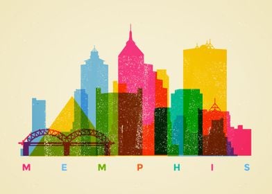 Colorful Memphis Skyline