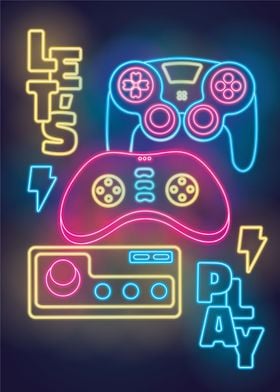 Retro Neon Lets Play Game