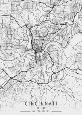 Cincinnati  Ohio City Map