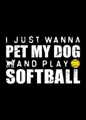 softball and dog